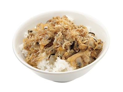 Rice with shellfish boiled in soy sauce (regular size) 250 yen