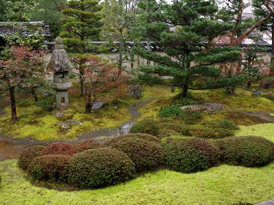 The moss karesansui garden was created about 300 years ago, and its appearance has not changed much since then.