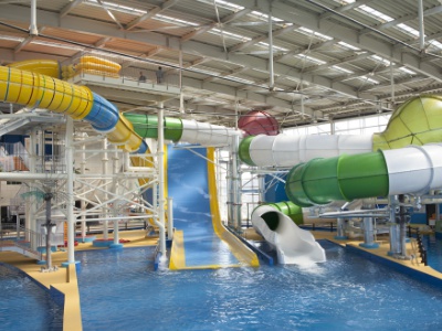 Amusement pools and kids' pools for children to enjoy.